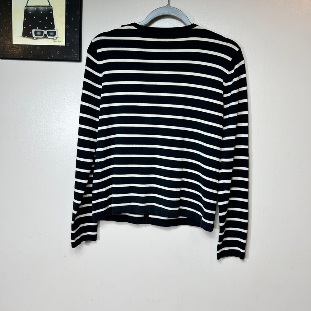 Ralph Lauren Navy and White Striped Cardigan SILK - Picture 7 of 8
